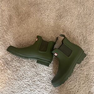 Green Hunter Rubber Ankle Boots